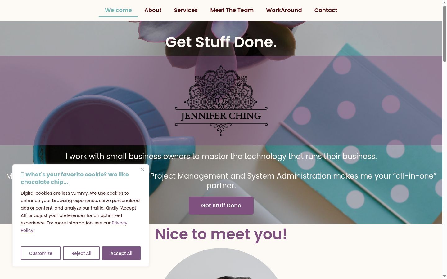 Screenshot of the consent banner shown before any interaction