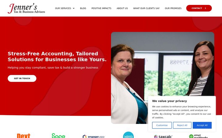 Screenshot of jennersacc.co.uk