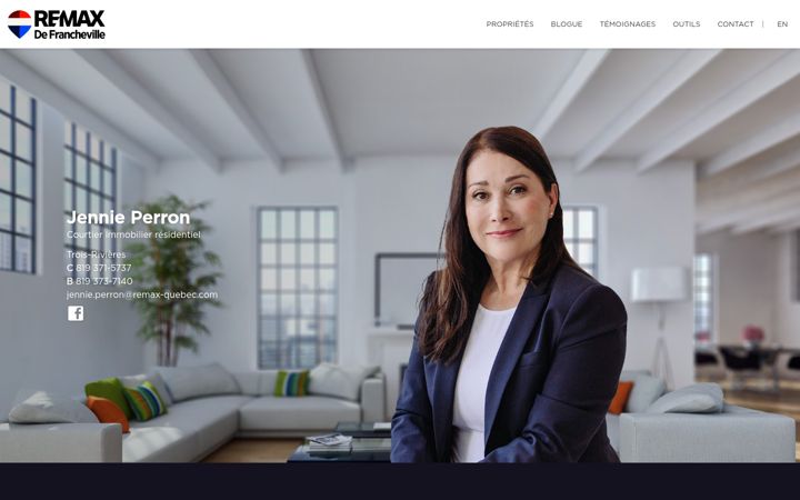 Screenshot of jennieperron.com