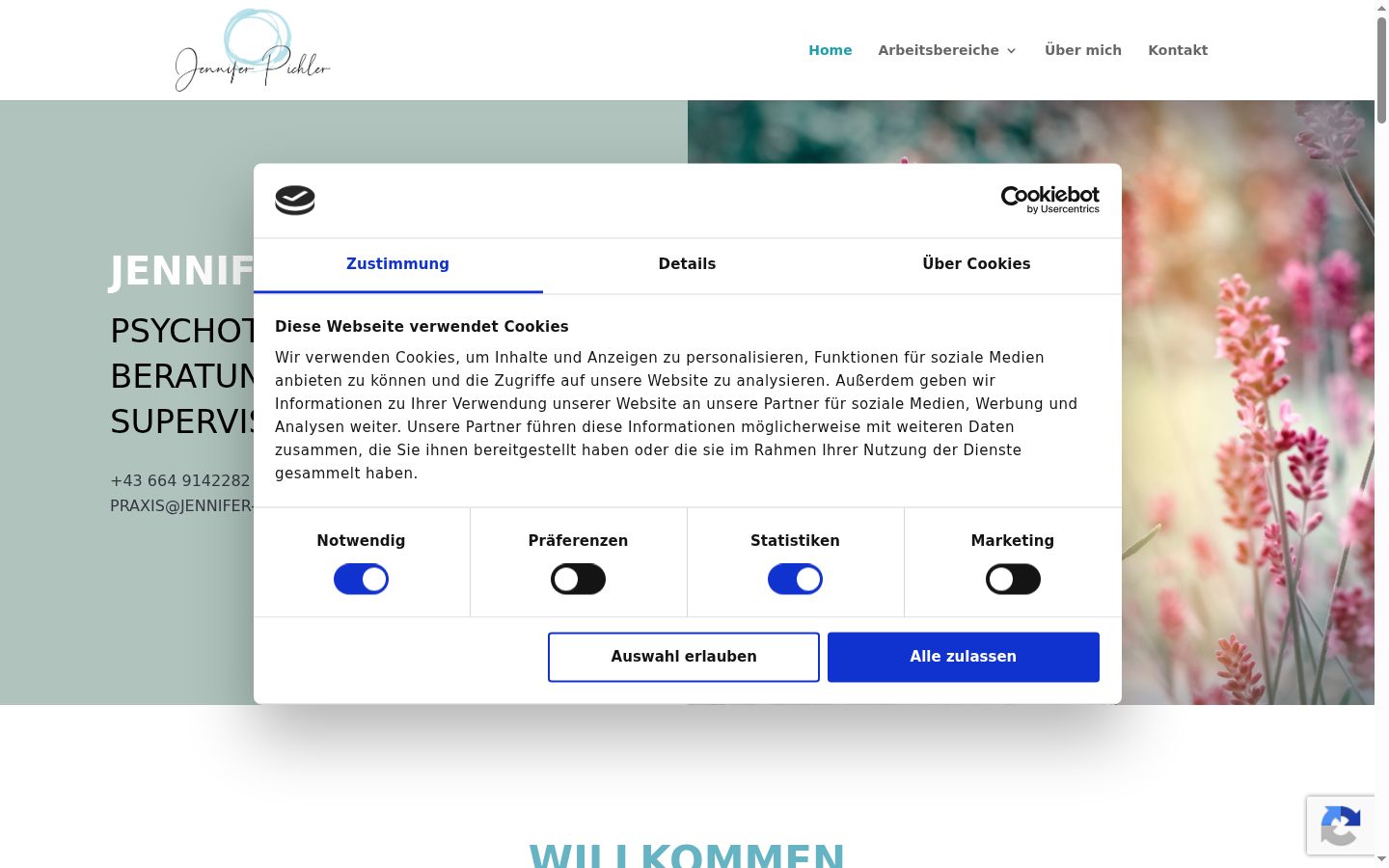 Screenshot of the consent banner shown before any interaction