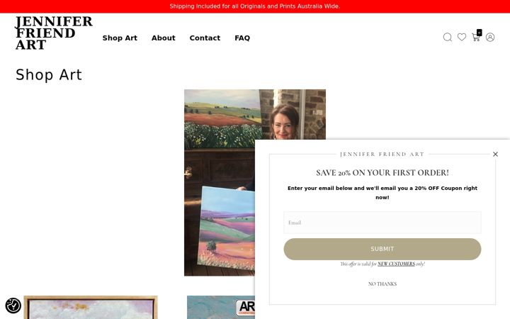 Screenshot of jenniferfriendart.com