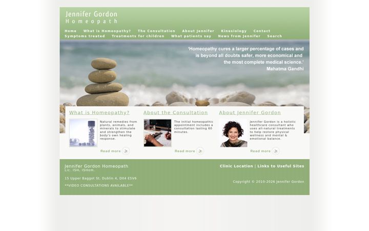 Screenshot of jennifergordonhomeopath.com