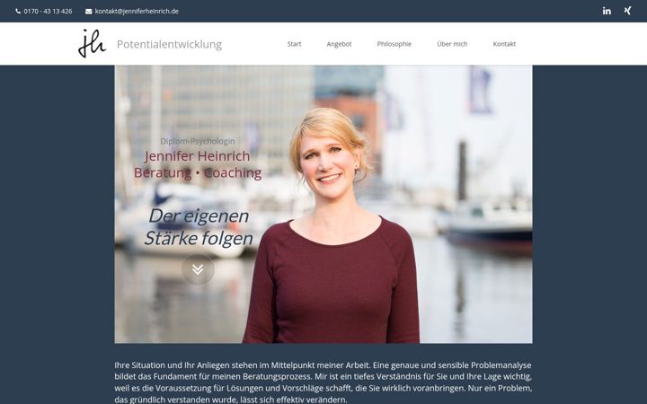 Screenshot of jenniferheinrich.de