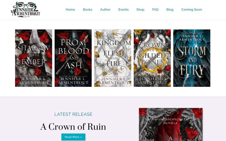 Screenshot of jenniferlarmentrout.com
