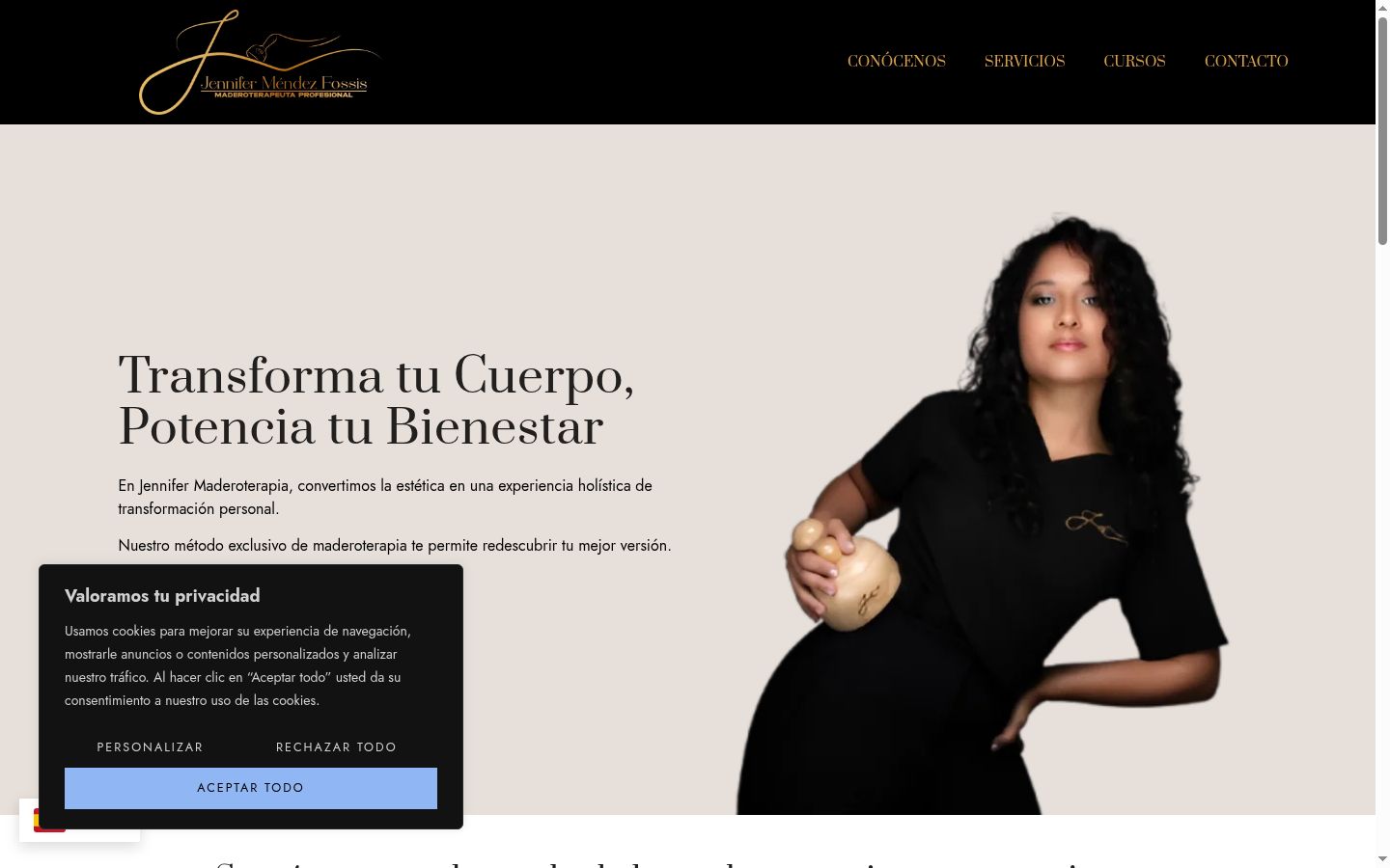 Captura de ecrã do banner de consentimento apresentado antes de qualquer interação
