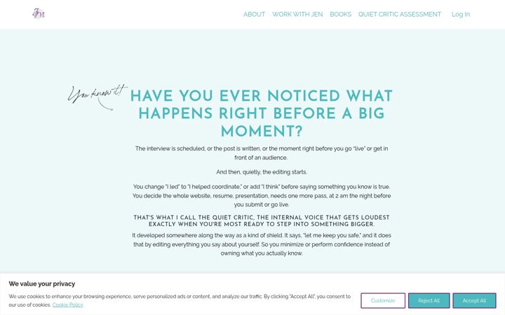 Screenshot of jennifermilius.com
