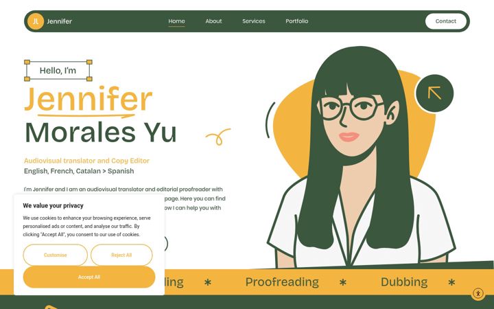 Screenshot of jennifermoralesyu.com