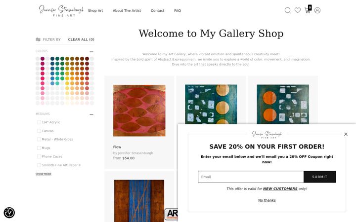 Screenshot of jenniferstrasenburghart.com