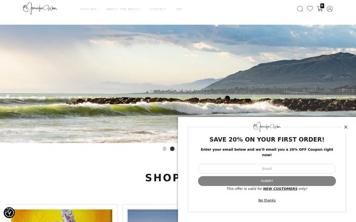 Screenshot of jenniferwanart.com