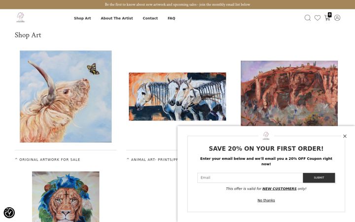 Screenshot of jennmarieart.com