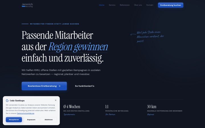 Ekrānuzņēmums no jennrich-recruiting.de
