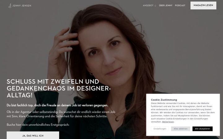 Screenshot of jennyjensen.de