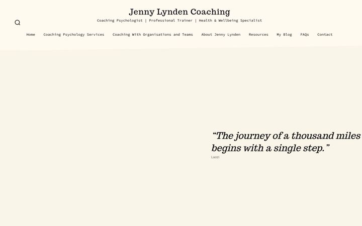 Screenshot of jennylyndencoaching.co.uk
