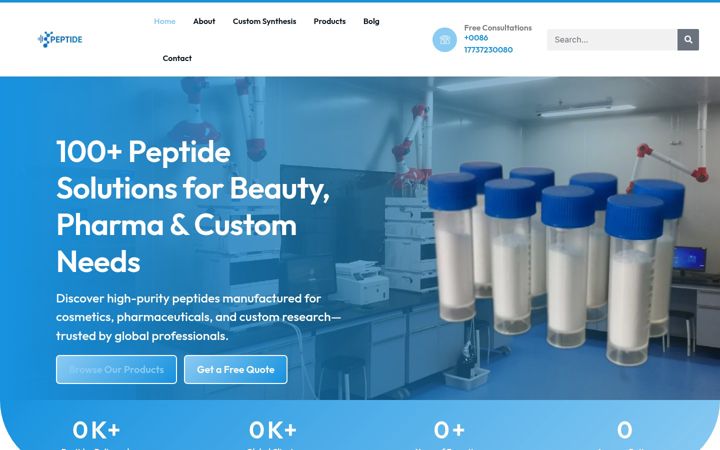 Screenshot of jennypeptide.com