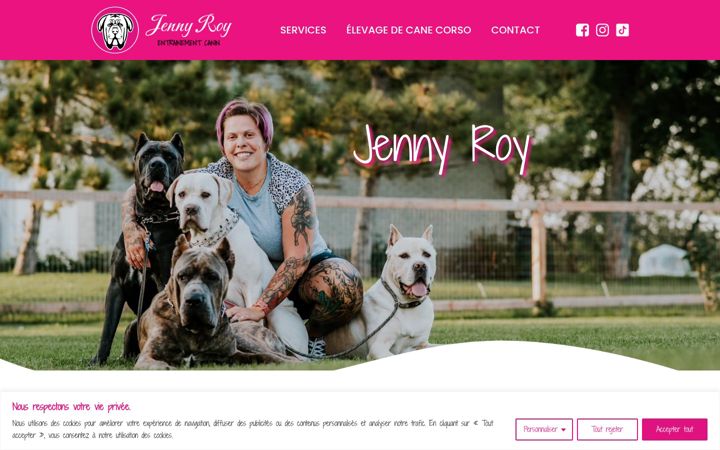 Screenshot of jennyroyentrainementcanin.com