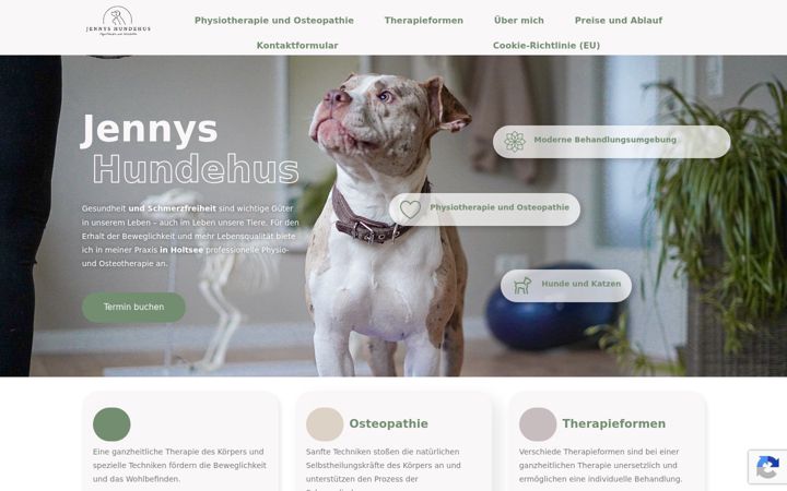 Screenshot of jennys-hundehus.de