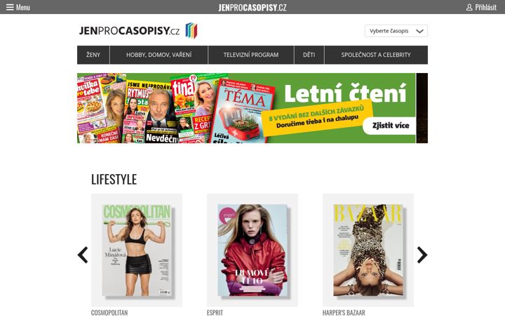 Screenshot of jenprocasopisy.cz