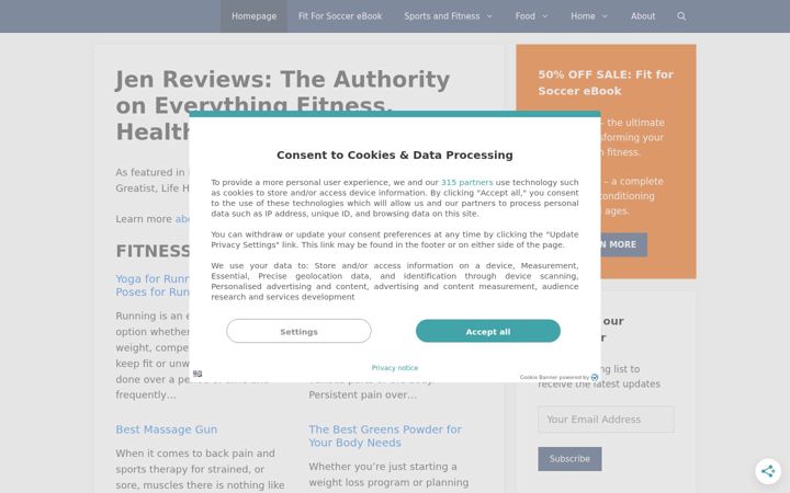 Screenshot of jenreviews.com