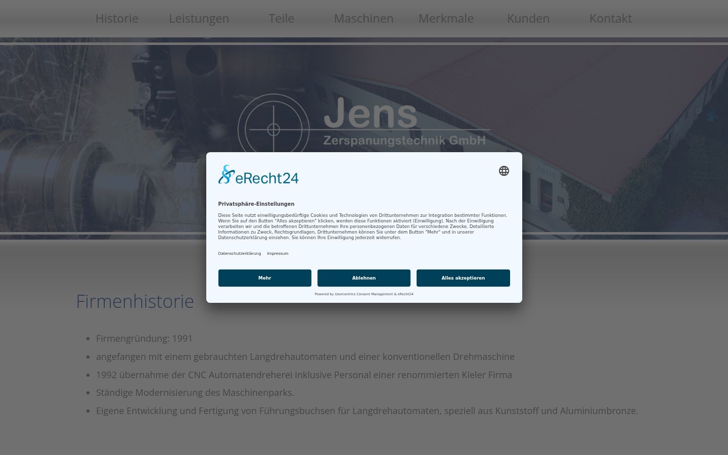 Screenshot of the consent banner shown before any interaction