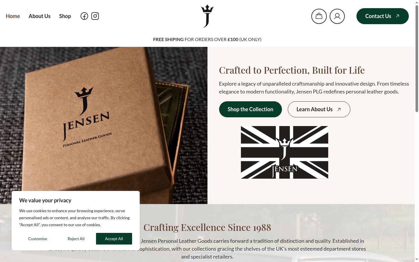 Screenshot of the consent banner shown before any interaction