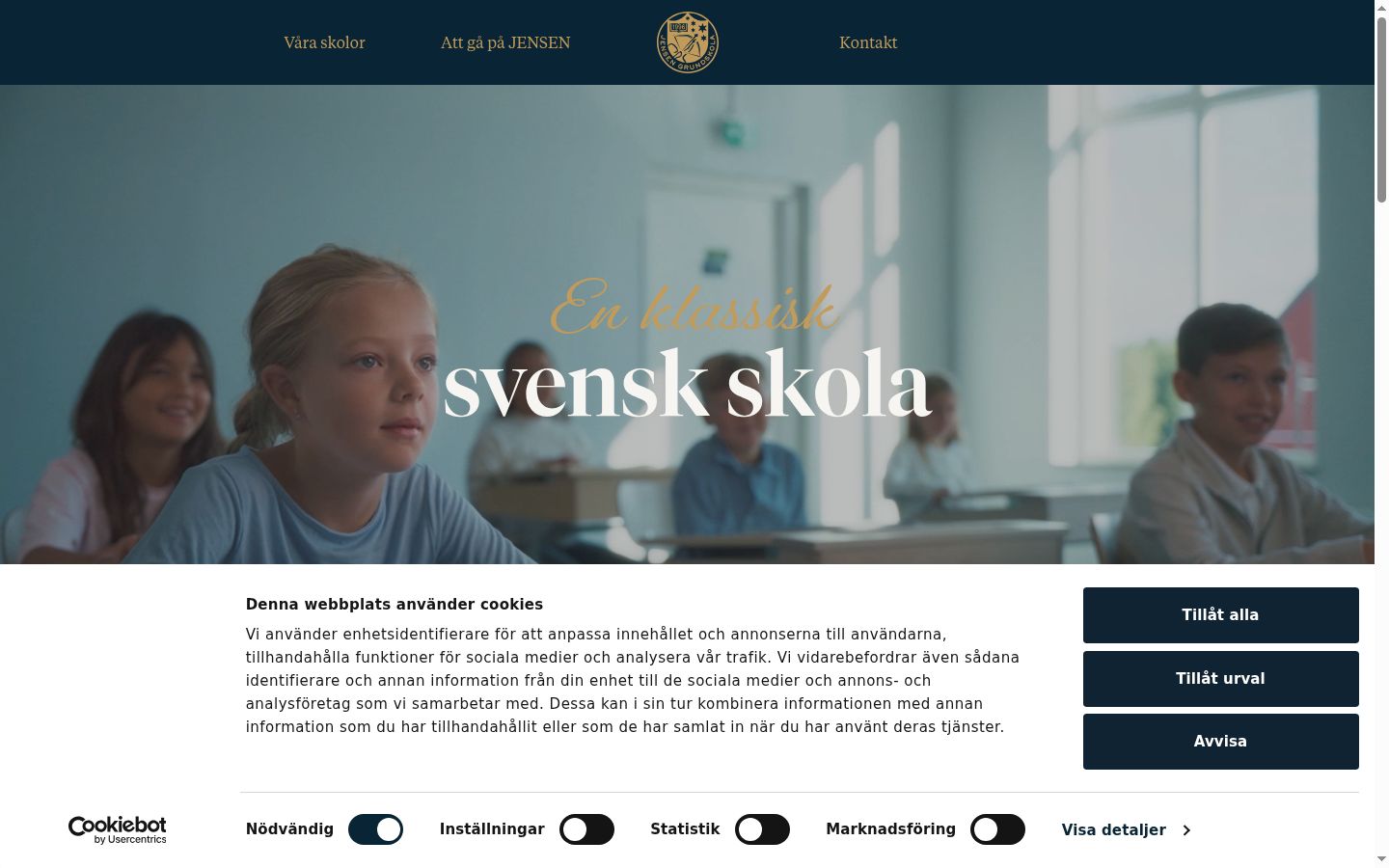 Skjermbilde av samtykkebanneret slik det vises før noen interaksjon
