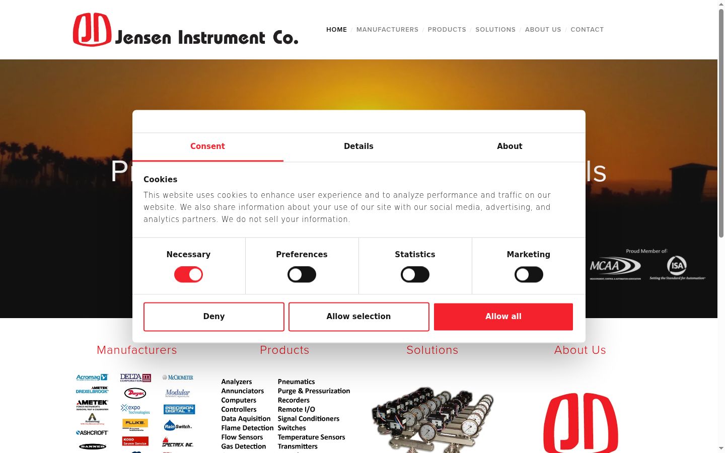 Screenshot of the consent banner shown before any interaction