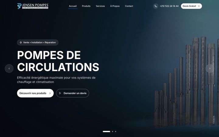 Screenshot of jensenpompes.com