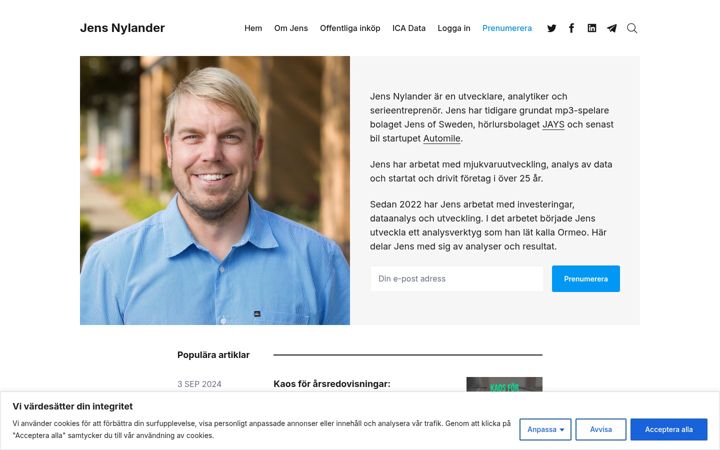 Screenshot of jensnylander.com