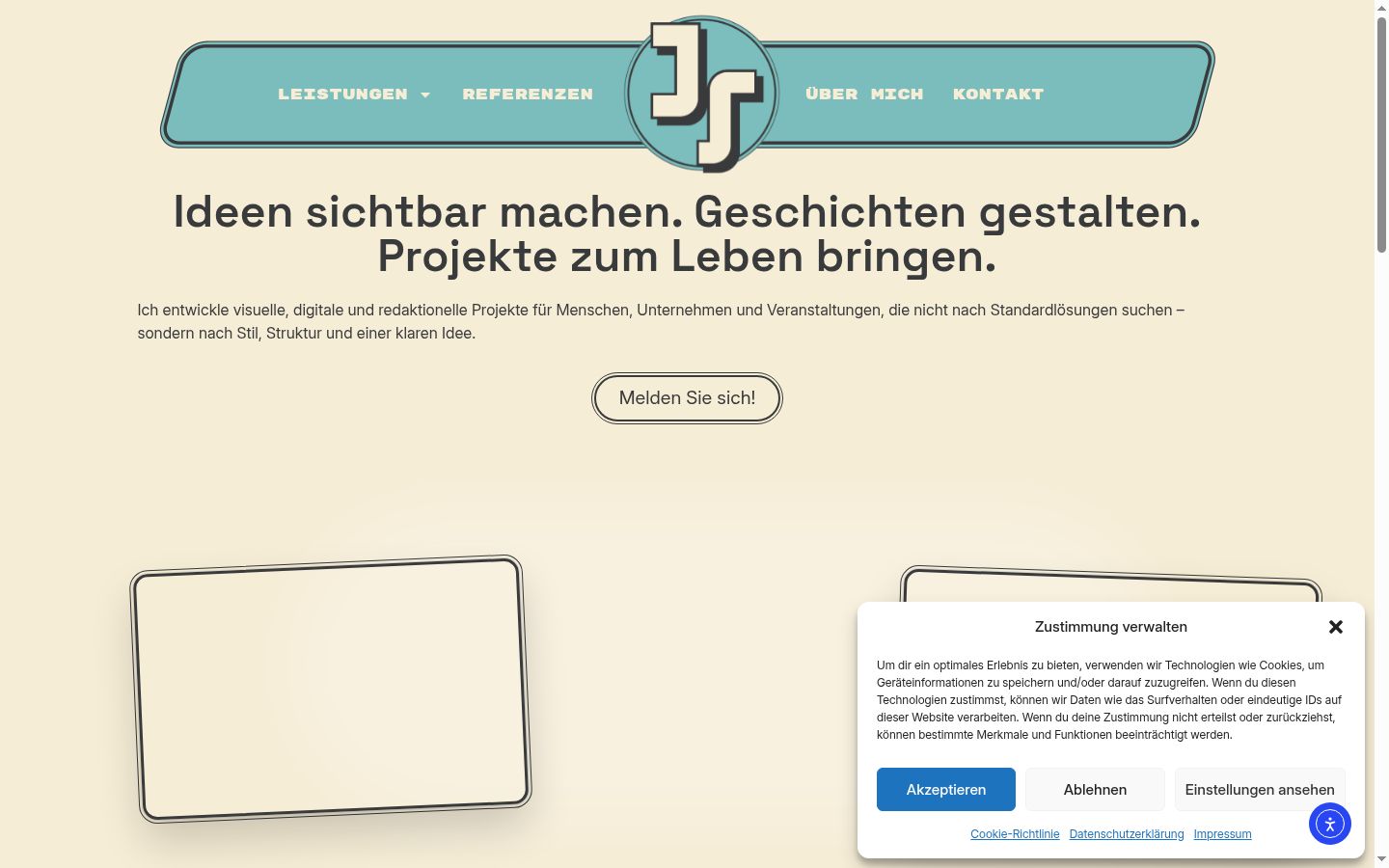 Screenshot del banner di consenso mostrato prima di qualsiasi interazione