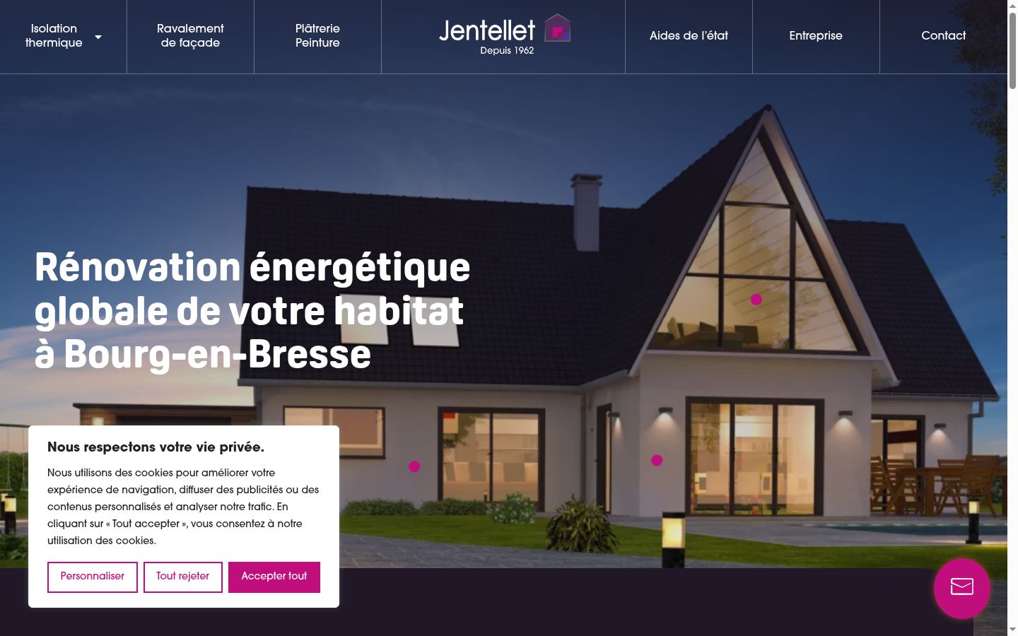 Screenshot of the consent banner shown before any interaction