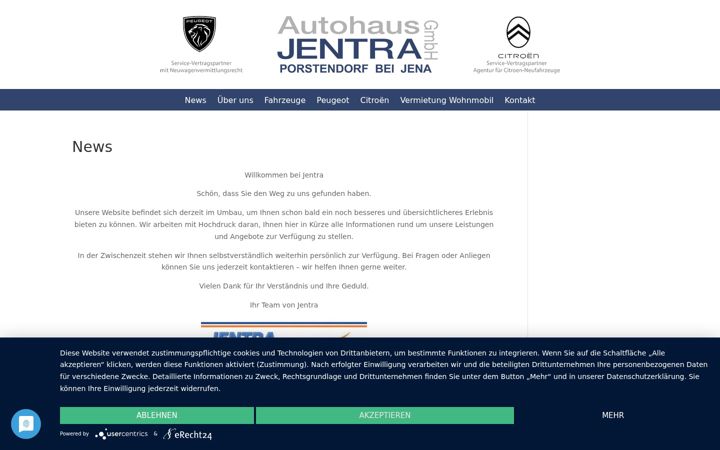 Screenshot of jentra.de