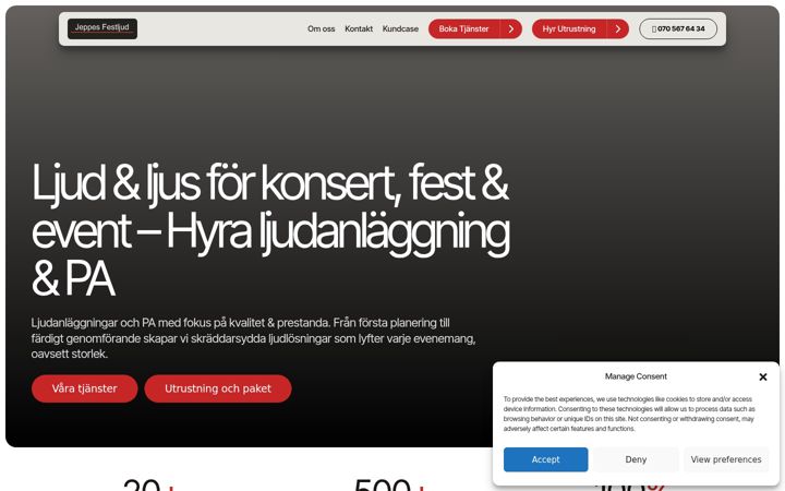 Screenshot of jeppesfestljud.se