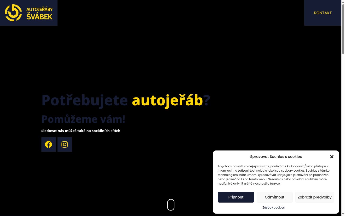 Posnetek zaslona pasice za privolitev, prikazane pred kakršno koli interakcijo