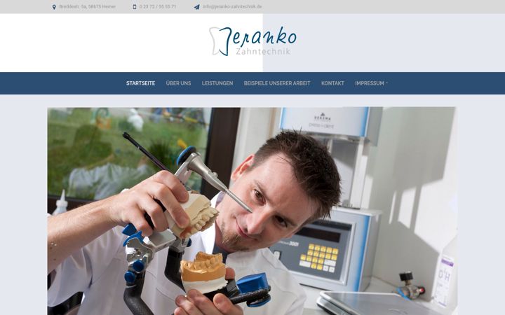 Screenshot of jeranko-zahntechnik.de