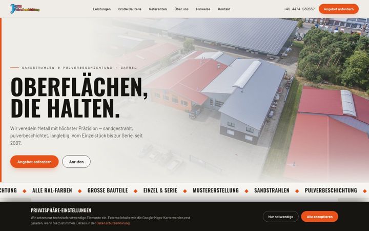 Screenshot of jere-pulverbeschichtung.de