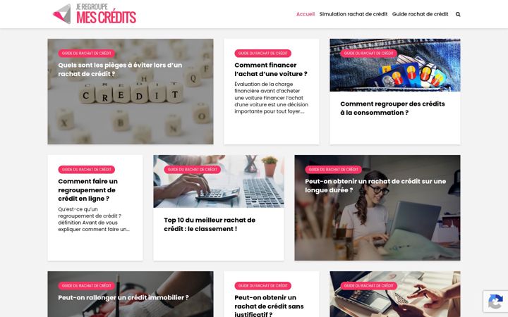 Screenshot of jeregroupemescredits.com