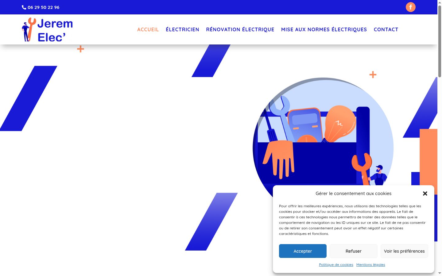 Screenshot del banner di consenso mostrato prima di qualsiasi interazione