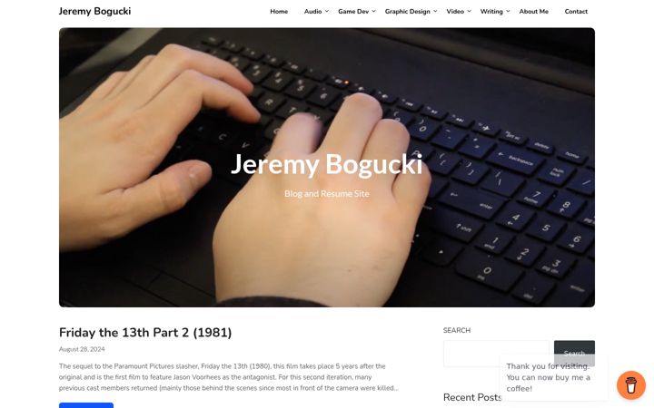 Screenshot of jeremybogucki.com