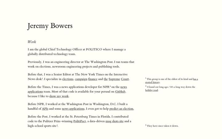 Screenshot of jeremybowers.com