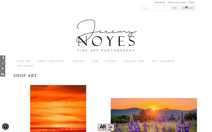 Screenshot of jeremynoyesphotography.com