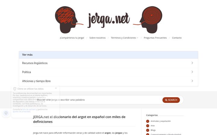 Screenshot of jerga.net