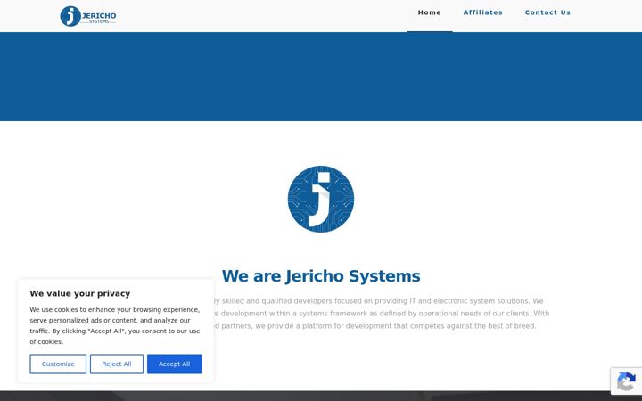 Screenshot of jerichosystems.co.za