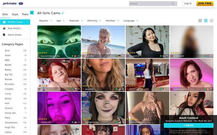 Screenshot of jerkmatelive.com