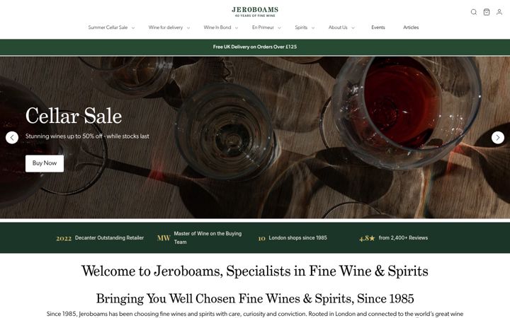Screenshot of jeroboams.co.uk