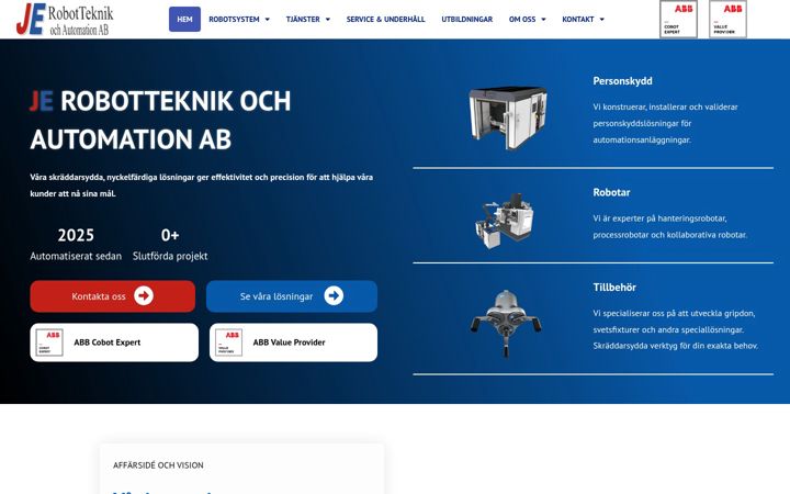 Screenshot of jerobotteknik.se