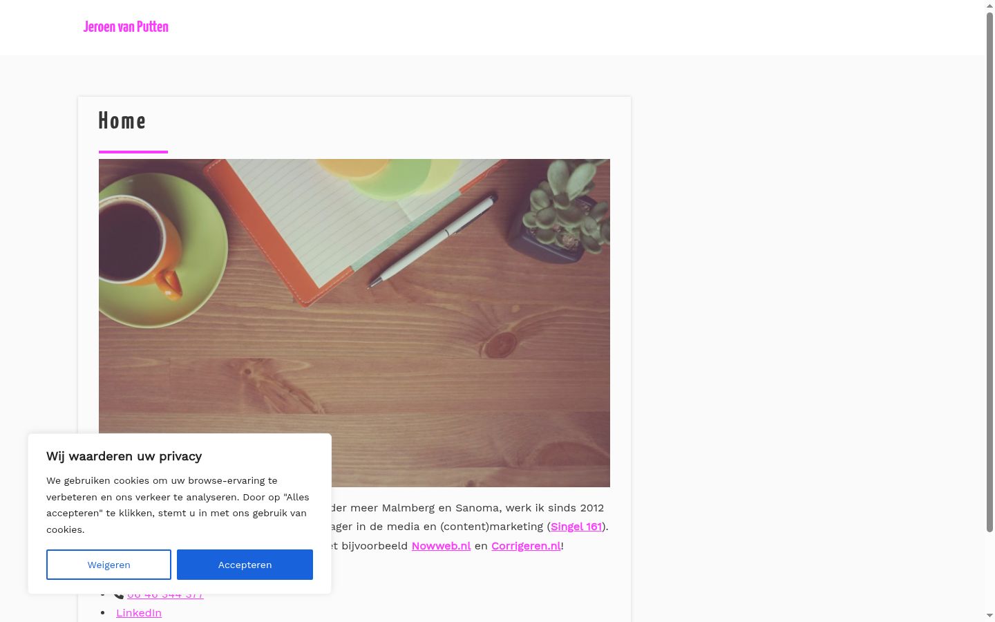 Screenshot del banner di consenso mostrato prima di qualsiasi interazione