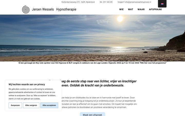 Screenshot of jeroenwesselshypnose.nl