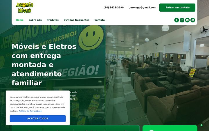 Screenshot of jeromaomoveis.com.br