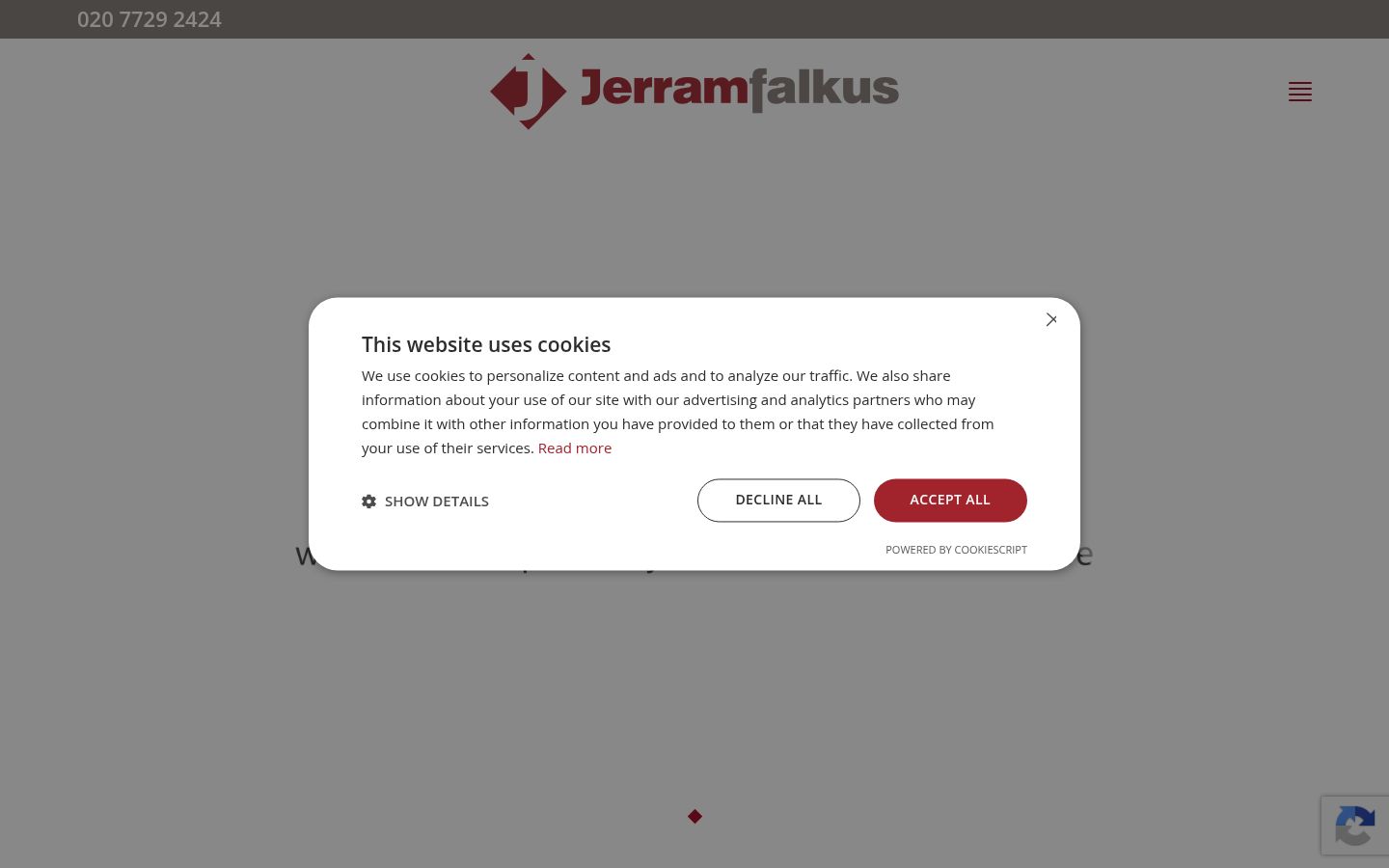 Skjermbilde av samtykkebanneret slik det vises før noen interaksjon