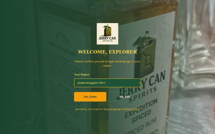 Screenshot of jerrycanspirits.co.uk